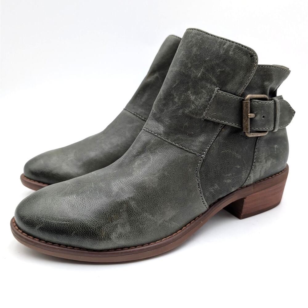 Comfortiva Cardee Ankle Bootie Side Zip Women's Forest Green Size US6M EU37